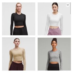 FOUR lululemon athletica Long Sleeve Crop Tops - not separating